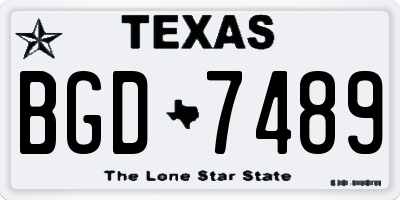 TX license plate BGD7489