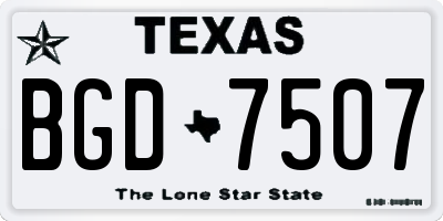 TX license plate BGD7507