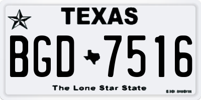 TX license plate BGD7516