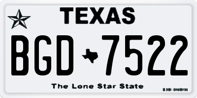 TX license plate BGD7522