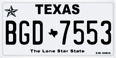TX license plate BGD7553