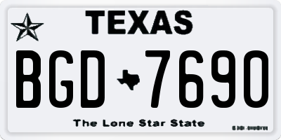 TX license plate BGD7690