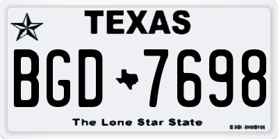 TX license plate BGD7698