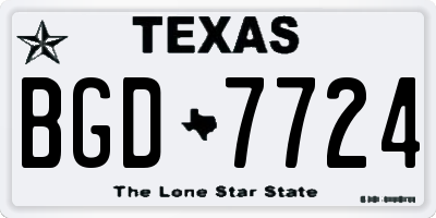 TX license plate BGD7724