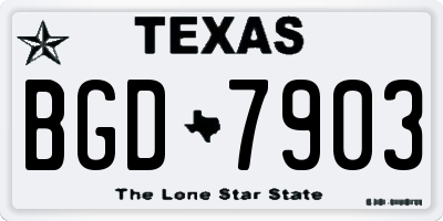 TX license plate BGD7903