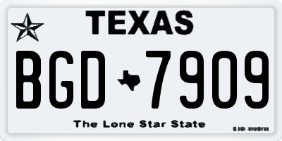 TX license plate BGD7909