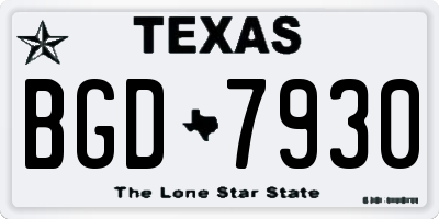 TX license plate BGD7930