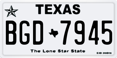 TX license plate BGD7945