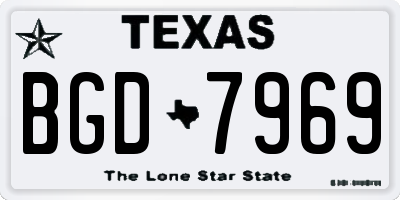 TX license plate BGD7969