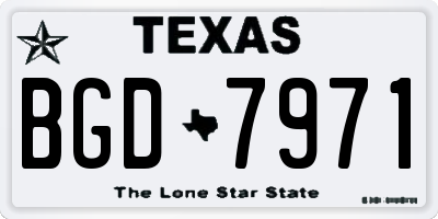 TX license plate BGD7971