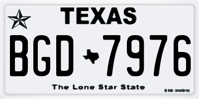 TX license plate BGD7976