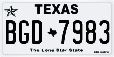 TX license plate BGD7983