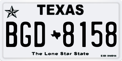TX license plate BGD8158