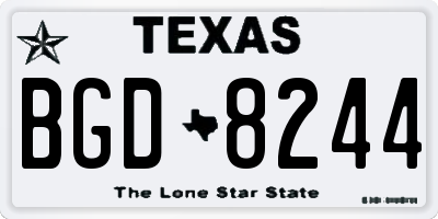 TX license plate BGD8244