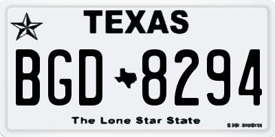 TX license plate BGD8294