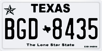 TX license plate BGD8435
