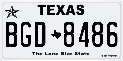 TX license plate BGD8486