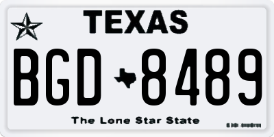 TX license plate BGD8489