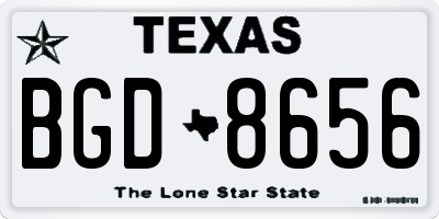 TX license plate BGD8656