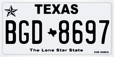 TX license plate BGD8697