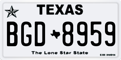 TX license plate BGD8959
