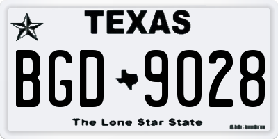 TX license plate BGD9028