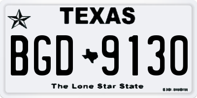TX license plate BGD9130