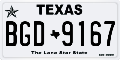 TX license plate BGD9167