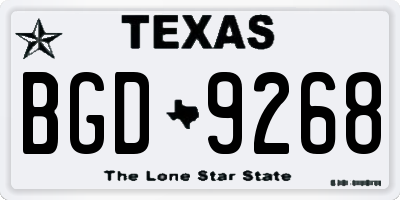 TX license plate BGD9268