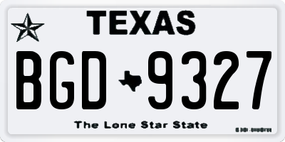 TX license plate BGD9327