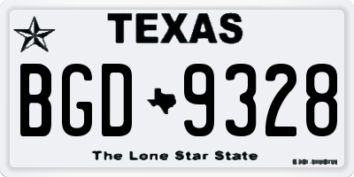 TX license plate BGD9328