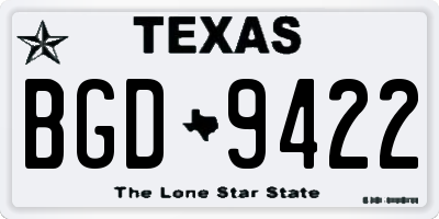TX license plate BGD9422