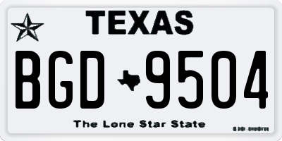 TX license plate BGD9504