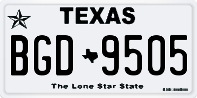 TX license plate BGD9505