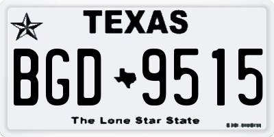 TX license plate BGD9515