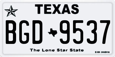 TX license plate BGD9537