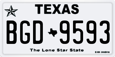 TX license plate BGD9593