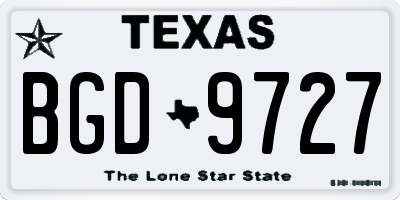 TX license plate BGD9727