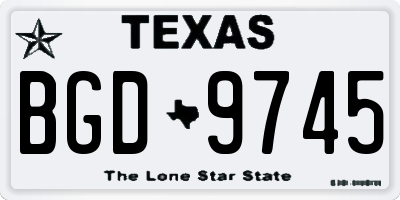 TX license plate BGD9745