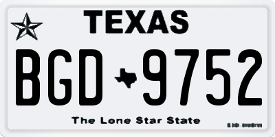 TX license plate BGD9752