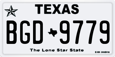TX license plate BGD9779