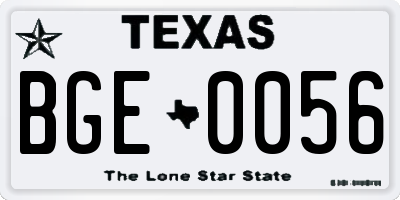TX license plate BGE0056