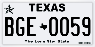 TX license plate BGE0059