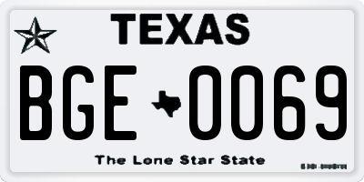 TX license plate BGE0069