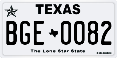TX license plate BGE0082