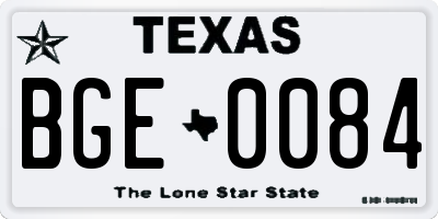 TX license plate BGE0084