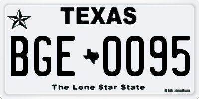 TX license plate BGE0095