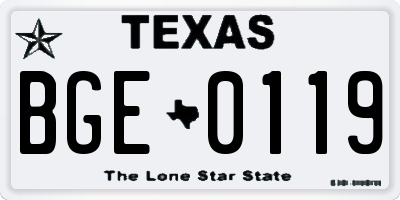 TX license plate BGE0119