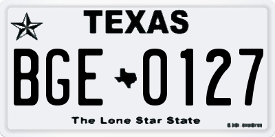 TX license plate BGE0127