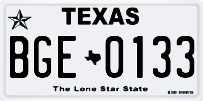 TX license plate BGE0133
